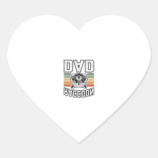 Raccoon Dad Vintage Engraving Retro Vector Design_ ハートシール
