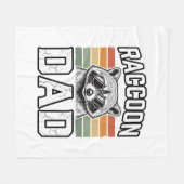 Raccoon Dad Vintage Engraving Retro Vector Design_ フリースブランケット (正面(横))