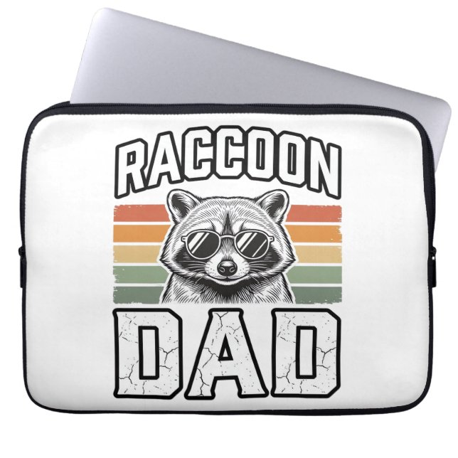 Raccoon Dad Vintage Engraving Retro Vector Design_ ラップトップスリーブ (正面)