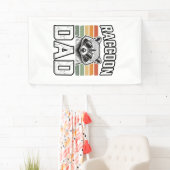 Raccoon Dad Vintage Engraving Retro Vector Design_ 横断幕 (インサイチュ)