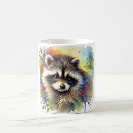 Raccoon Dog 020924AREF109 - Watercolor コーヒーマグカップ (中央)