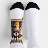 Raccoon Drinking Iced Coffee ソックス (上部)