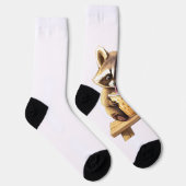 Raccoon Drinking Iced Coffee ソックス (右)