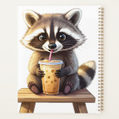Raccoon Drinking Iced Coffee プランナー手帳 (裏面)