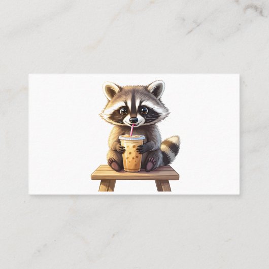 Raccoon Drinking Iced Coffee 名刺 (裏面)