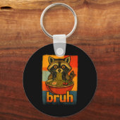 Raccoon Eating Japanese Ramen Noodles Men Women Ki キーホルダー (正面)