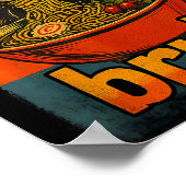 Raccoon Eating Japanese Ramen Noodles Men Women Ki ポスター (角)