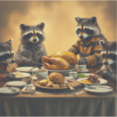 Raccoon Family Thanksgiving シール (正面)