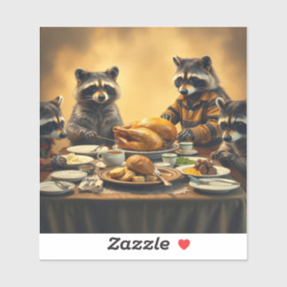 Raccoon Family Thanksgiving シール