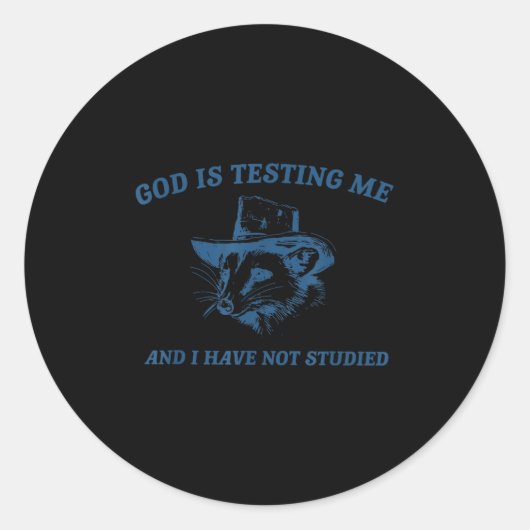 Raccoon God Is Testing Me And I Have Not Studied ラウンドシール (正面)