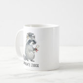 Raccoon Graduation Personalized コーヒーマグカップ (正面左)