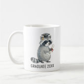 Raccoon Graduation Personalized コーヒーマグカップ (左)