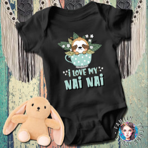 Raccoon I Love My Nai ベビーボディスーツ