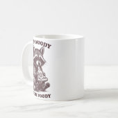 Raccoon If I'm Moody Give Me Foody Funny Saying Hu コーヒーマグカップ (正面左)