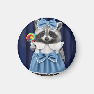 Raccoon in Blue Dress マグネット