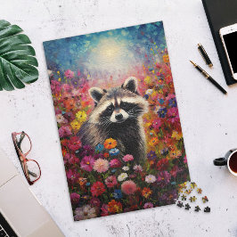 Raccoon in Wildflower Field Jigsaw Puzzle ジグソーパズル