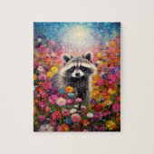 Raccoon in Wildflower Field Jigsaw Puzzle ジグソーパズル (縦)