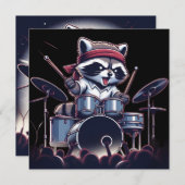 Raccoon Jam:止められずにドラムを叩く サンキューカード (正面/裏面)