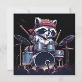 Raccoon Jam:止められずにドラムを叩く サンキューカード (正面)