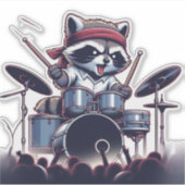 Raccoon Jam:止められずにドラムを叩く シール (正面)