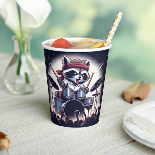 Raccoon Jam：止められずにドラムを叩く 紙コップ (インサイチュ)