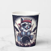 Raccoon Jam：止められずにドラムを叩く 紙コップ (裏面)