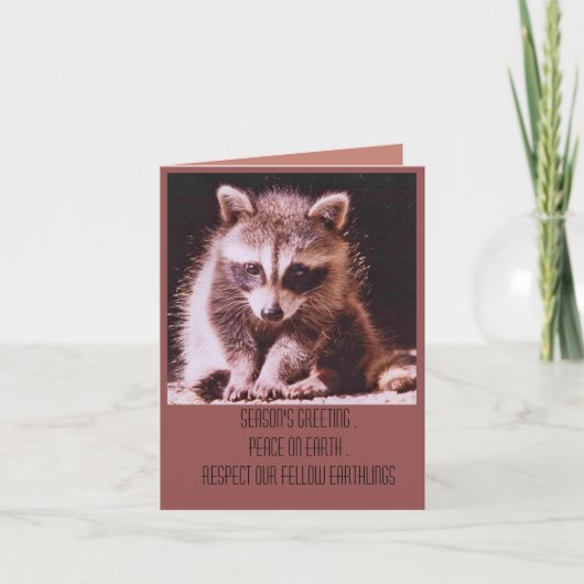 Raccoon Kitクリスマスグリーティング シーズンカード (正面)