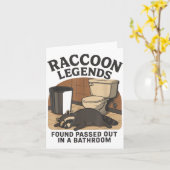 Raccoon Legends Found Ped Out In A Bathroom Trashe カード (黄色い花)
