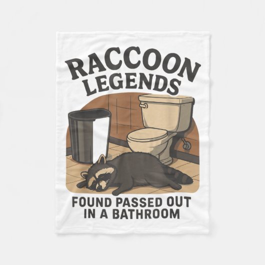 Raccoon Legends Found Ped Out In A Bathroom Trashe フリースブランケット (正面)