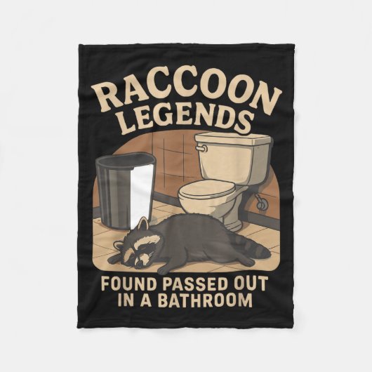 Raccoon Legends Found Ped Out In A Bathroom Trashe フリースブランケット (正面)