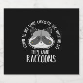 Raccoon Lover Raccoon For Valentines Day ビールラベル (シングルラベル)