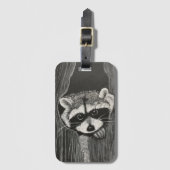Raccoon luggage tag ラゲッジタグ (正面縦)