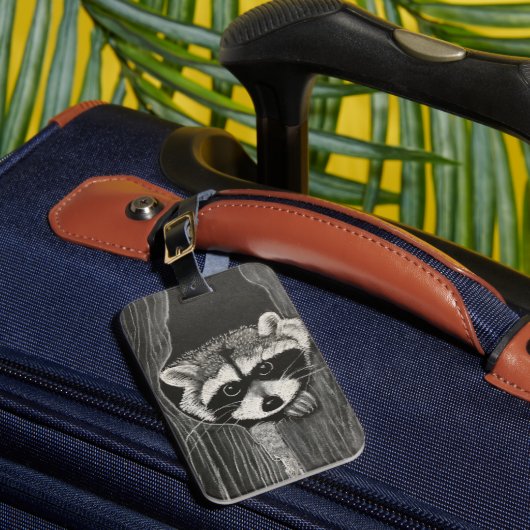 Raccoon luggage tag ラゲッジタグ (正面インサイチュ1)