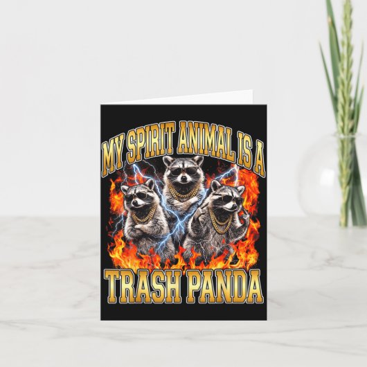 Raccoon My Srit Animal Is A Trash Panda Funny Boot カード (正面)