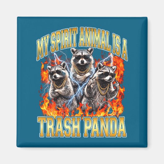 Raccoon My Srit Animal Is A Trash Panda Funny Boot マグネット (正面)