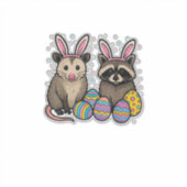 Raccoon Opossum Easter T-Shirt_1 シール (正面)