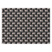 Raccoon Pattern Design Black  テーブルクロス (正面(横))