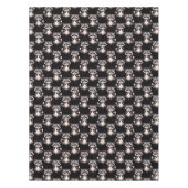 Raccoon Pattern Design Black  テーブルクロス (正面)