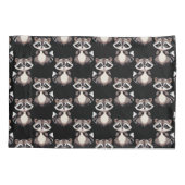 Raccoon Pattern Design Black  枕カバー (裏面)