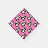 Raccoon Pattern Design Pink  スタンダードカクテルナプキン (角)