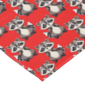 Raccoon Pattern Design Red  テーブルクロス (アングル)