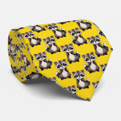 Raccoon Pattern Design Yellow  ネクタイ (ロール)