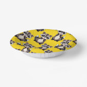 Raccoon Pattern Design Yellow  ペーパーボウル (傾斜あり)