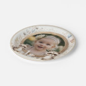 Raccoon Photo Frame for First Birthday Parties ペーパープレート (アングル)