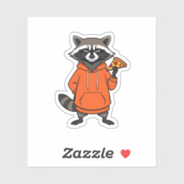 Raccoon Pizza Sticker – Cute Cartoon Scrapbooking シール