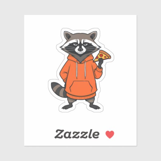 Raccoon Pizza Sticker – Cute Cartoon Scrapbooking  シール (シート)