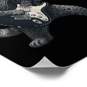 Raccoon Playing Guitar Rock And Roll Gift Men Wome ポスター (角)