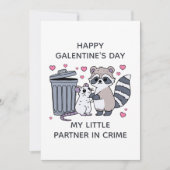 Raccoon Rat Partner In Crime Funny Galentine's Day シーズンカード (正面)