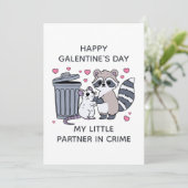 Raccoon Rat Partner In Crime Funny Galentine's Day シーズンカード (スタンド正面)