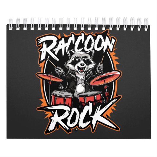 Raccoon Rock Tシャツ – Raccoon Cowboyおもしろいデザイン カレンダー (カバー)